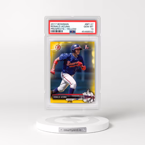 2017 Bowman Prospects #BP127 Ronald Acuna - Yellow (PSA 10 GEM MINT)