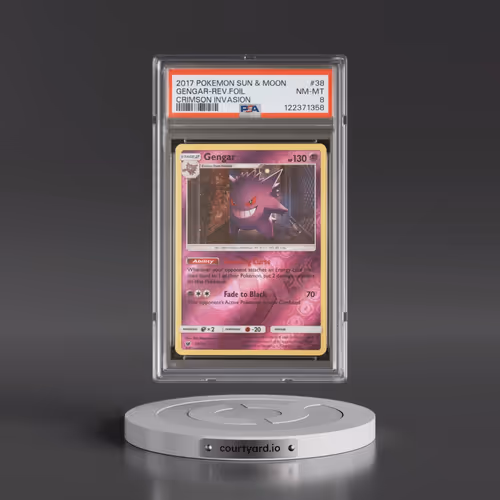 2017 Pokémon Sun & Moon Crimson Invasion #38 Gengar - Reverse Foil (PSA 8 NM-MT)