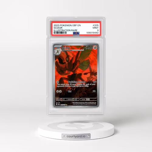 2023 Pokémon Obf EN-Obsidian Flames #205 Scizor - Illustration Rare (PSA 9 MINT)