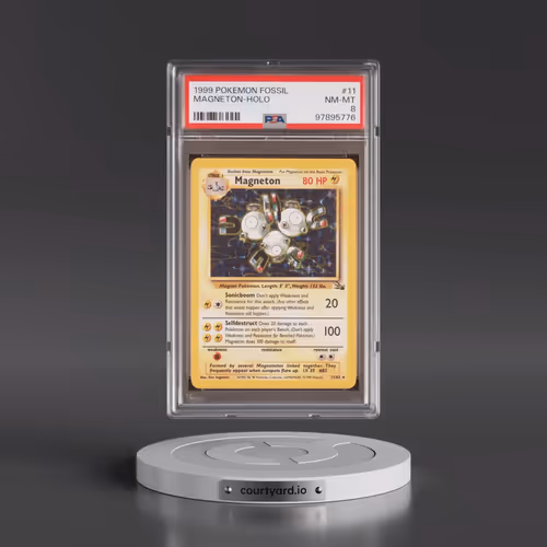 1999 Pokémon Fossil #11 Magneton - Holo (PSA 8 NM-MT)