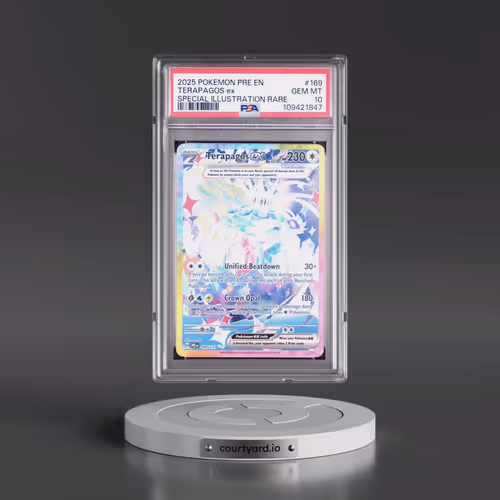 2025 Pokémon Pre EN-Prismatic Evolutions #169 Terapagos EX - Holo Special Illustration Rare (PSA 10