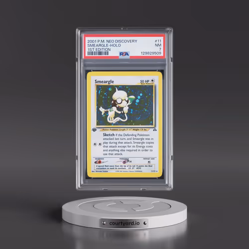 2001 Pokémon Neo Discovery #11 Smeargle - 1st Edition Holo (PSA 7 NM)