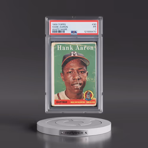 1958 Topps #30 Hank Aaron - White Name (PSA 1 PR)