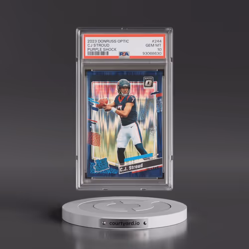 2023 Panini Donruss Optic #244 CJ Stroud - Purple Shock (PSA 10 GEM MINT)