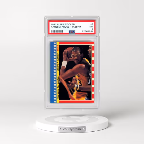 1987 Fleer Sticker #8 Kareem Abdul-Jabbar (PSA 7 NM)