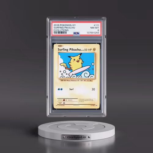 2016 Pokémon XY Evolutions #111 Surfing Pikachu (PSA 8 NM-MT)