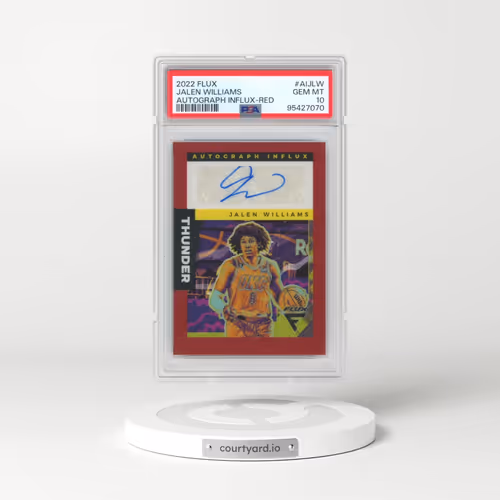 2022 Panini Flux Autograph Influx #AIJLW Jalen Williams - Red (PSA 10 GEM MINT)
