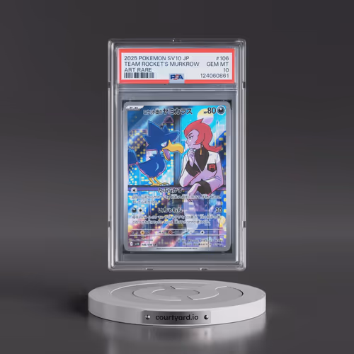 2025 Pokémon SV10-Glory of Team Rocket #106 Team Rocket's Murkrow - Art Rare (PSA 10 GEM MINT)