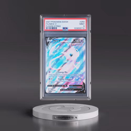 2021 Pokémon Sword & Shield Fusion Strike #250 Mew V - Holo Full Art (PSA 9 MINT)