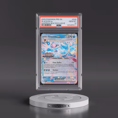 2025 Pokémon Pre EN-Prismatic Evolutions #026 Glaceon EX - Holo Surprise Box Exclusive (PSA 10 GEM M