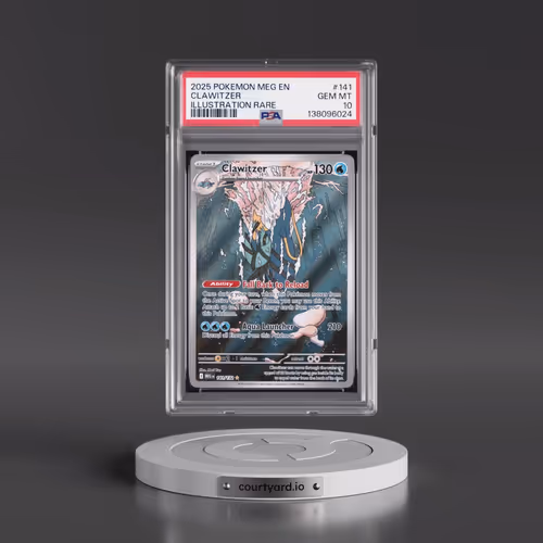 2025 Pokémon Meg EN-Mega Evolution #141 Clawitzer - Illustration Rare (PSA 10 GEM MINT)