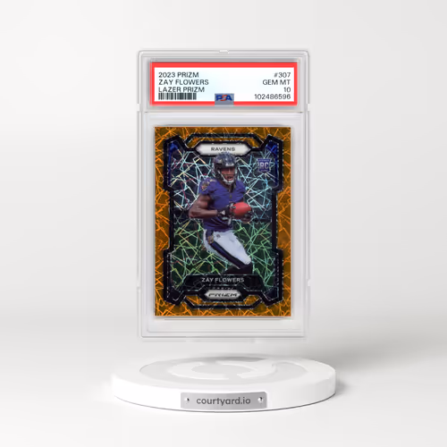 2023 Panini Prizm #307 Zay Flowers - Lazer Prizm (PSA 10 GEM MINT)