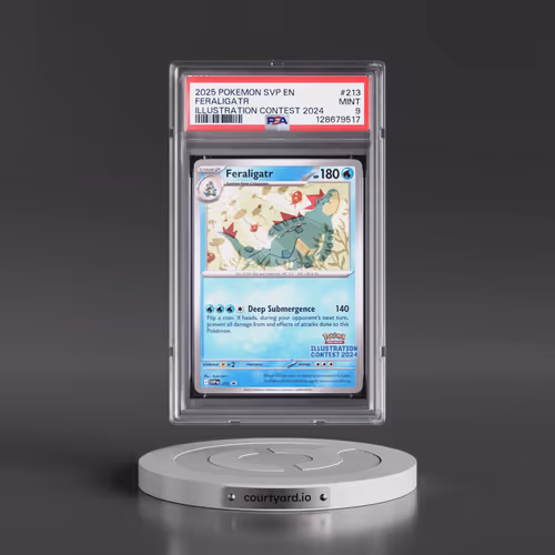 2025 Pokémon Svp EN-SV Black Star Promo #213 Feraligatr - Illustration Contest 2024 (PSA 9 MINT)