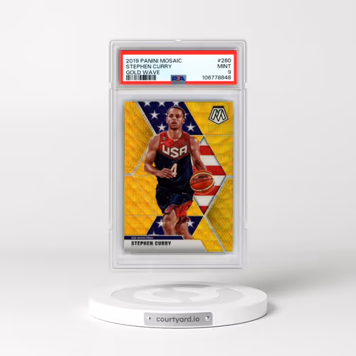 2019 Panini Mosaic #260 Stephen Curry - Gold Wave (PSA 9 MINT)