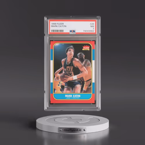 1986 Fleer #28 Mark Eaton (PSA 7 NM)