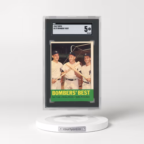 1963 Topps #173 Bombers' Best - Tresh/Mantle/Richardson (SGC 5 EX)