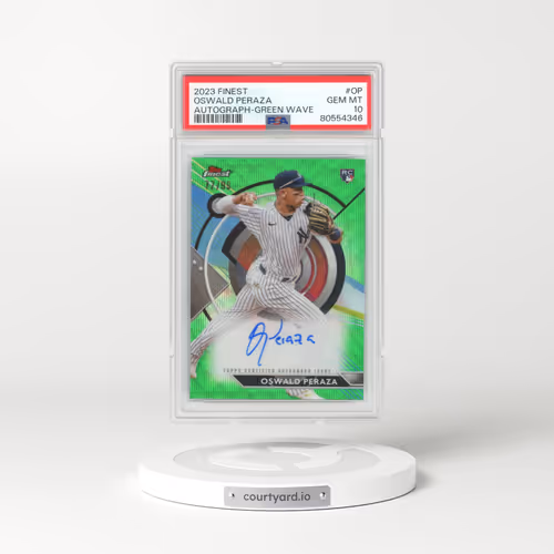 2023 Topps Finest Finest Autographs #OP Oswald Peraza - Green Wave (PSA 10 GEM MINT)