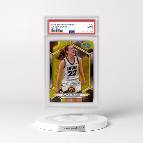 2023 Bowman University Best #30 Caitlin Clark - Yellow Refractor (PSA 9 MINT)