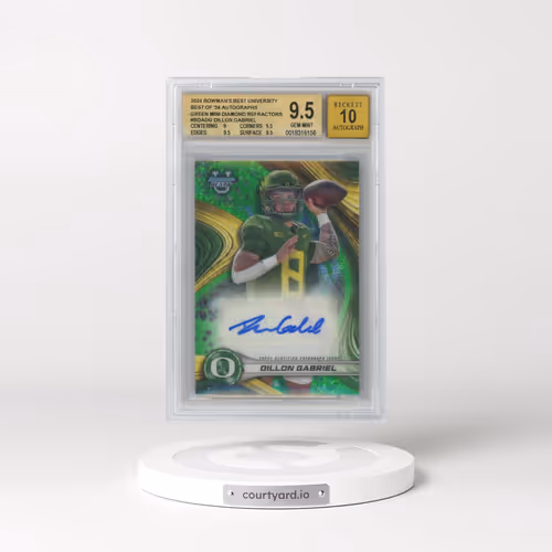 2024 Bowman's Best University Best of '24 Autographs Green Mini Diamond Refractors #BOADG Dillon Gab