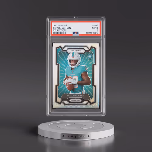 2023 Panini Prizm #306 DE'Von Achane - Variation (PSA 9 MINT)