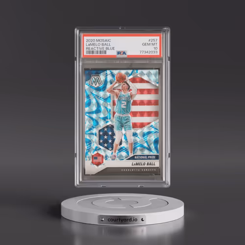 2020 Panini Mosaic #257 LaMelo Ball - Reactive Blue (PSA 10 GEM MINT)