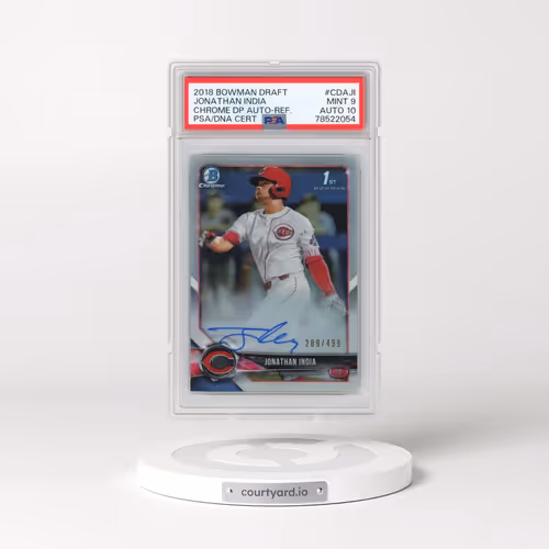 2018 Bowman Draft Chrome Draft Picks Autographs #CDAJI Jonathan India - Refractor (PSA 9 MINT)