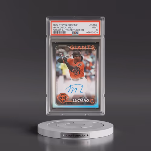 2024 Topps Chrome Rookie Autographs #RAML Marco Luciano - Refractor (PSA 9 MINT)