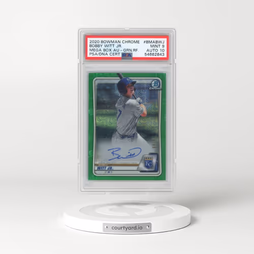 2020 Bowman Chrome Mega Box Autographs #BMABWJ Bobby Witt Jr. - Green Refractor (PSA 9 MINT)