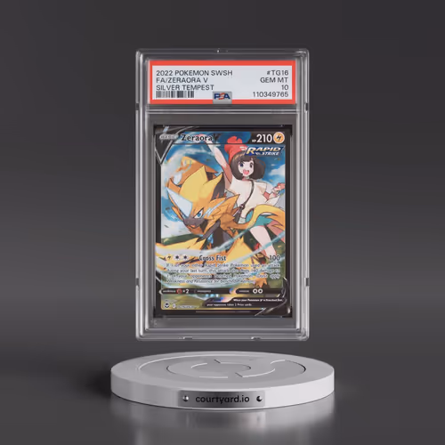 2022 Pokémon Sword & Shield Silver Tempest #TG16 Zeraora V - Holo Full Art (PSA 10 GEM MINT)
