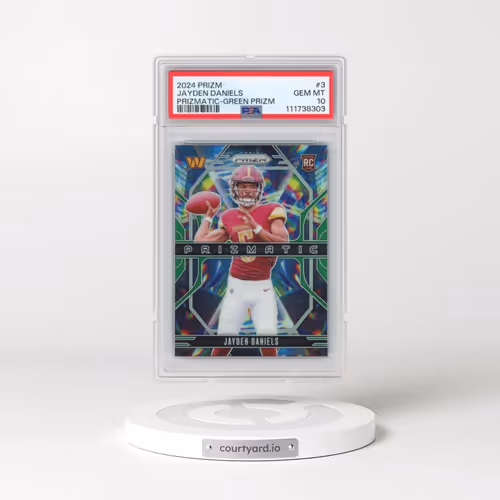 2024 Panini Prizm Prizmatic #3 Jayden Daniels - Green Prizm (PSA 10 GEM MINT)