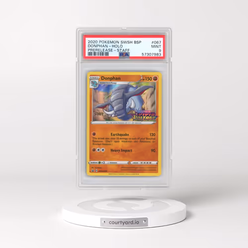 2020 Pokémon Swsh Black Star Promo #067 Donphan - Holo Prerelease-Staff (PSA 9 MINT)