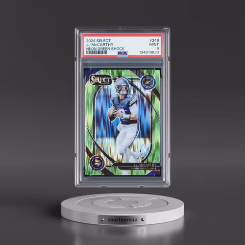 2024 Panini Select #246 JJ McCarthy - Neon Green Shock (PSA 9 MINT)