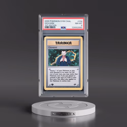 2000 Pokémon Gym Challenge #104 Giovanni - 1st Edition (PSA 8 NM-MT)