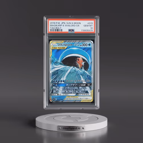 2018 Pokémon Sun & Moon Tag Bolt #019 Magikarp & Wailord GX - Holo (PSA 10 GEM MINT)