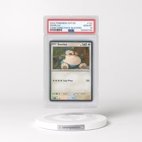 2024 Pokémon Svp EN-SV Black Star Promo #122 Snorlax - Twilight Masquerade Three Pack Blisters (PSA 10 GEM MINT)