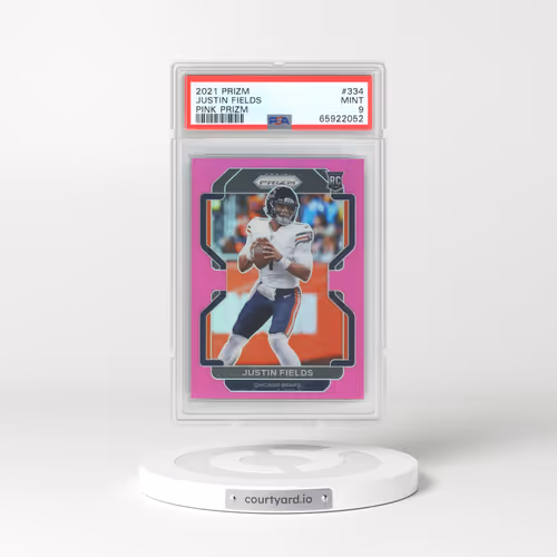 2021 Panini Prizm #334 Justin Fields - Pink Prizm (PSA 9 MINT)