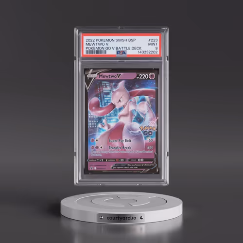 2022 Pokémon Swsh Black Star Promo #223 Mewtwo V - Holo Pokemon Go V Battle Deck (PSA 9 MINT)