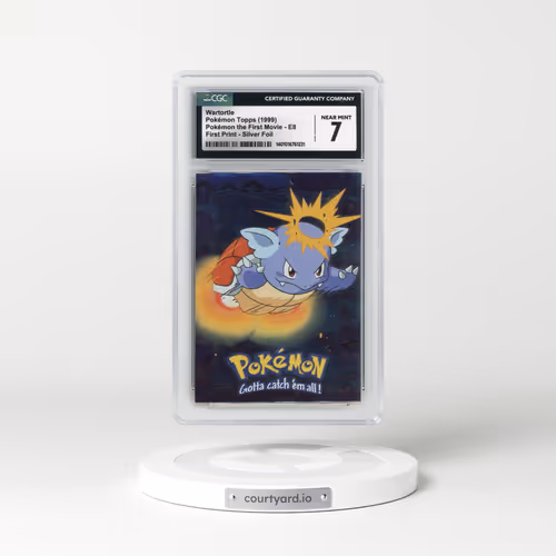 1999 Pokémon the First Movie #E8 No.08 Wartortle - First Print (Blue Topps Logo) Silver Foil (CGC 7 NM)