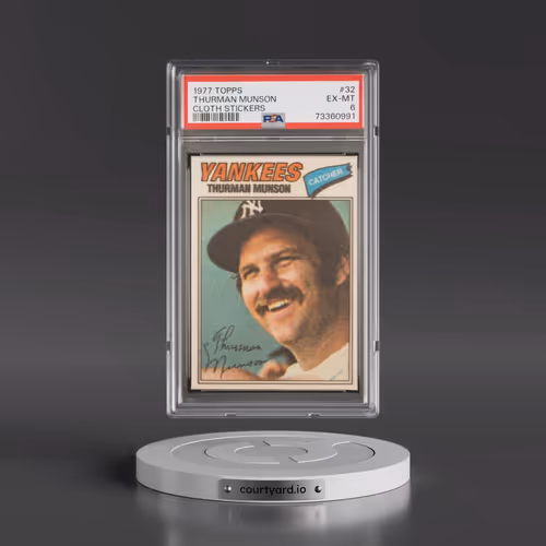 1977 Topps Cloth Stickers #32 Thurman Munson (PSA 6 EX-MT)