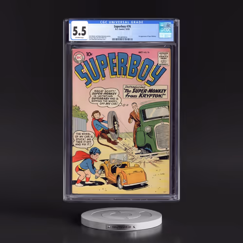 Superboy #76 CGC 5.5 Off-white Pages (DC Comics, 10/59) - Universal