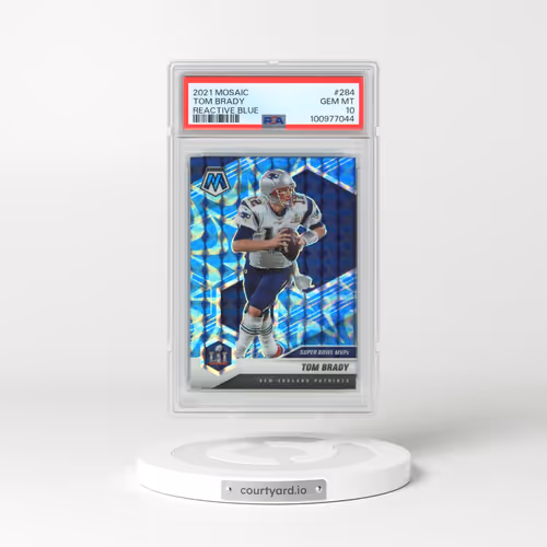 2021 Panini Mosaic #284 Tom Brady - Reactive Blue (PSA 10 GEM MINT)