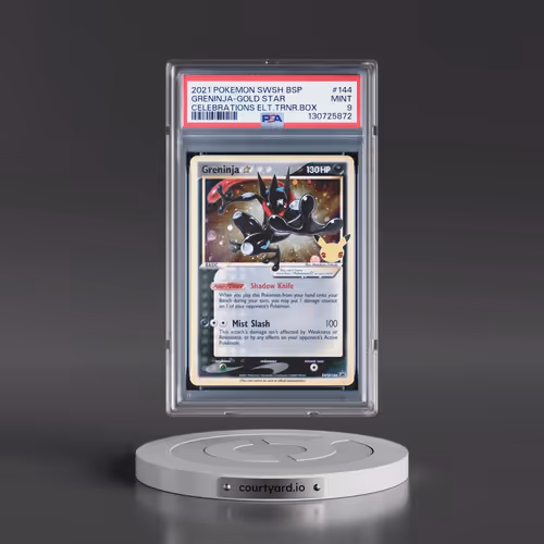 2021 Pokémon Swsh Black Star Promo #144 Greninja-Gold Star - Celebrations Elite Trainer Box (PSA 9 M