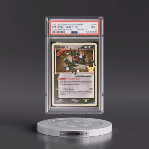 2021 Pokémon Swsh Black Star Promo #144 Greninja-Gold Star - Celebrations Elite Trainer Box (PSA 9 M