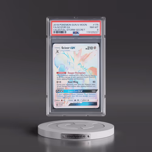 2018 Pokémon Sun & Moon Celestial Storm #175 Scizor GX - Holo Full Art Secret (PSA 8 NM-MT)