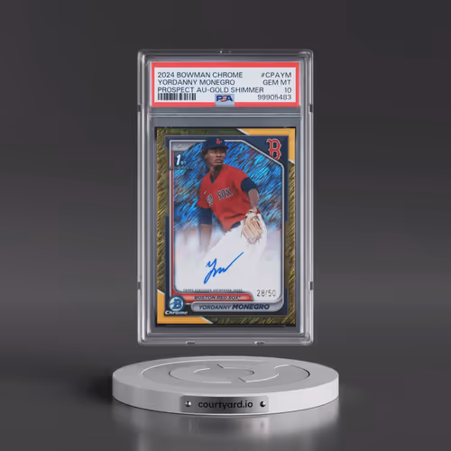 2024 Bowman Chrome Prospect Autographs #CPAYM Yordanny Monegro - Gold Shimmer (PSA 10 GEM MINT)