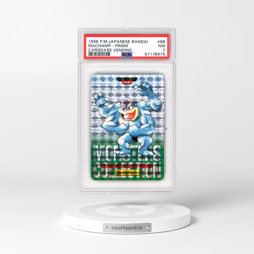 1996 Pokémon Bandai Carddass Vending #68 Machamp-Prism (PSA 7 NM)
