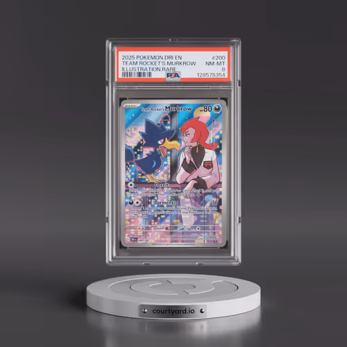 2025 Pokémon Dri EN-Destined Rivals #200 Team Rocket's Murkrow - Illustration Rare (PSA 8 NM-MT)