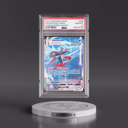 2021 Pokémon Sword & Shield Fusion Strike #266 Inteleon Vmax - Full Art Secret (PSA 10 GEM MINT)