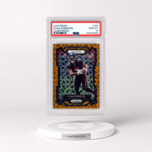 2023 Panini Prizm #305 Bijan Robinson - Lazer Prizm (PSA 10 GEM MINT)
