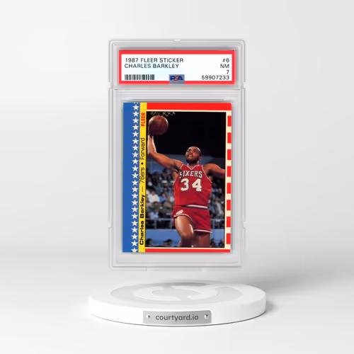 1987 Fleer Sticker #6 Charles Barkley (PSA 7 NM)